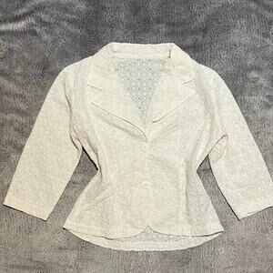 Eyelet button up blouse